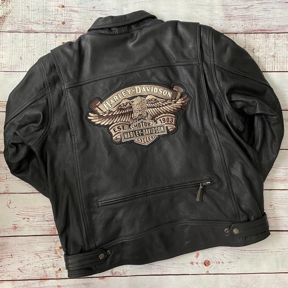 Harley-Davidson Old Forge Leather Motorcycle Jacket - 2XL - Picture 2 of 12